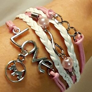 Puppy Dog Love Infinity Pink Braided Bracelets